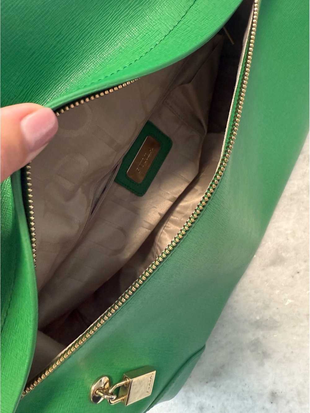Furla Piper Green Genuine Leather Satchel - Picture 4 of 9